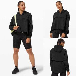 Lululemon Women's Seek Vistas 1/2 Zip Hooded Jacket Top Sz Medium / Large Black